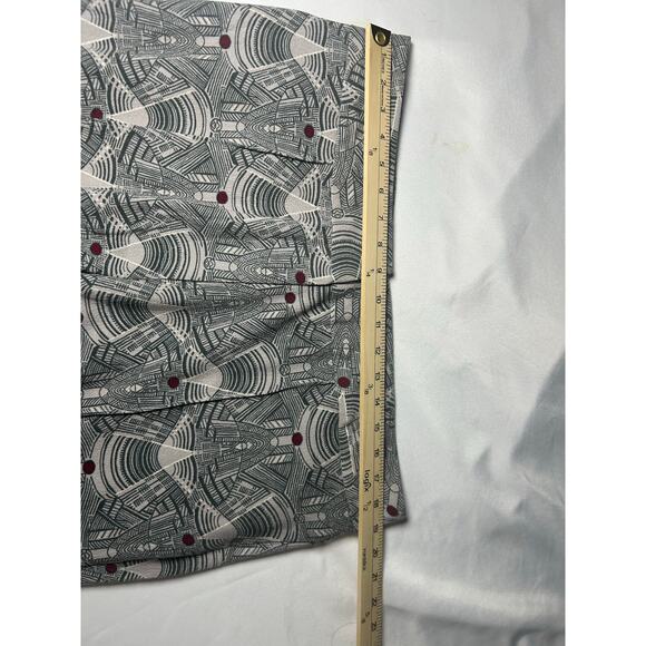 2 peace MELISSA MCCARTHY Seven Gray Geometric Print Tunic Blouse/pants set Sz 1X - Picture 8 of 16